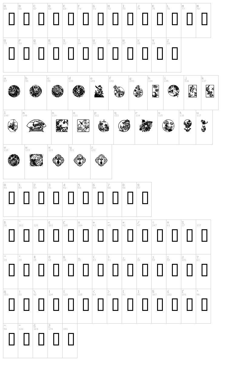 Oriental View font map